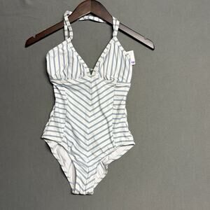 Splendid Striped One Piece Swimsuit Size XS Women’s White Blue 6S9933